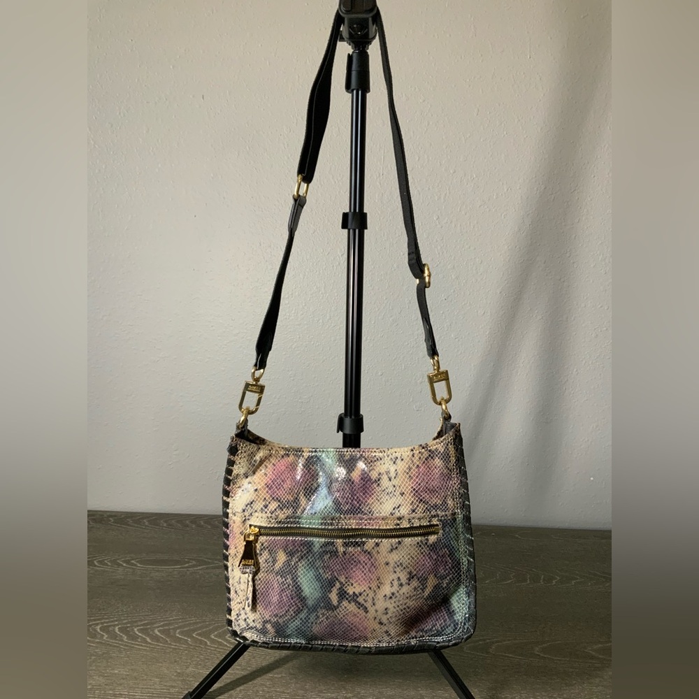 Aimee Kestenberg Multi Snakeskin Leather Crossbody Handbag. Size M - Picture 4 of 9